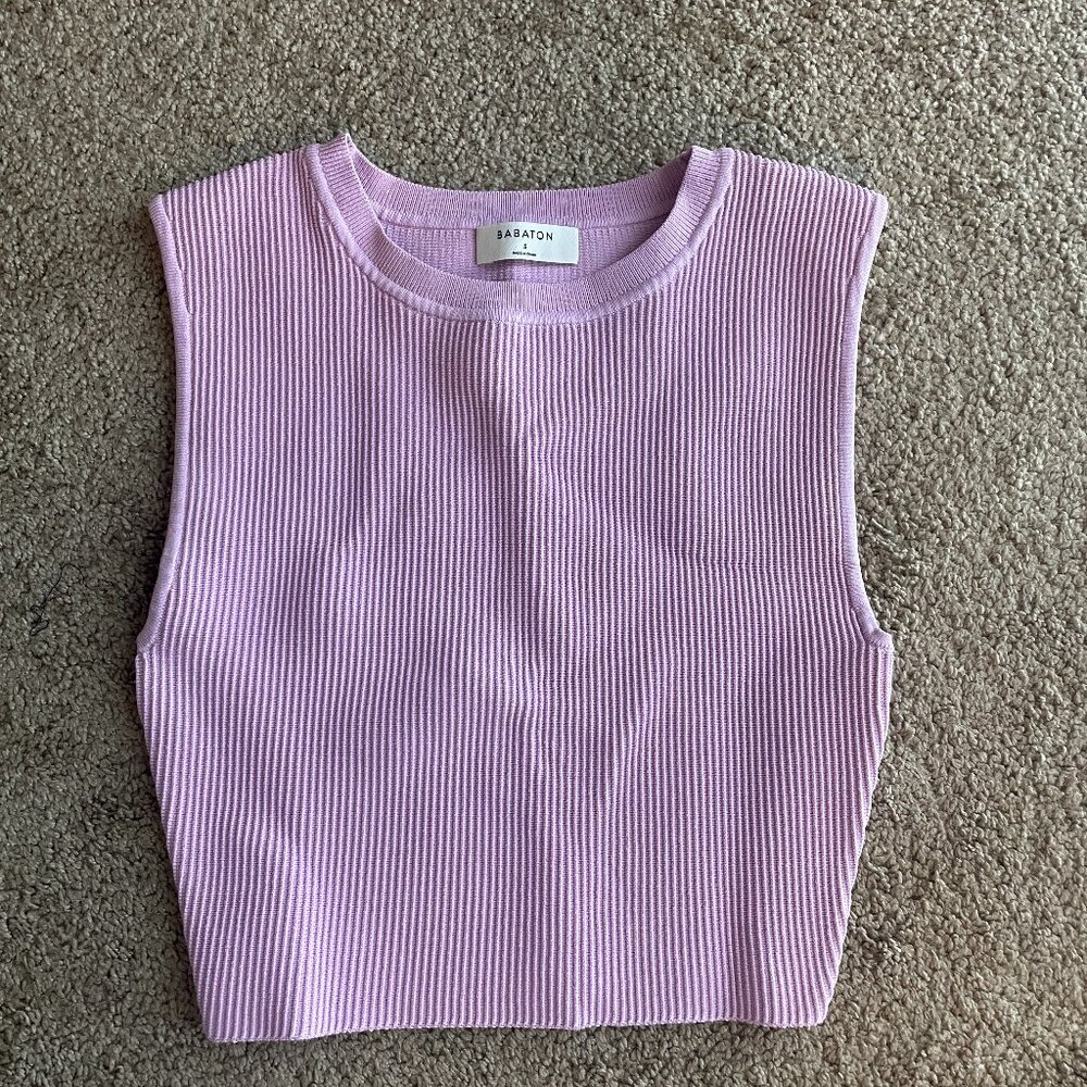 Babaton Aritzia Muscle Tank Cropped Purple/Pink Size Small